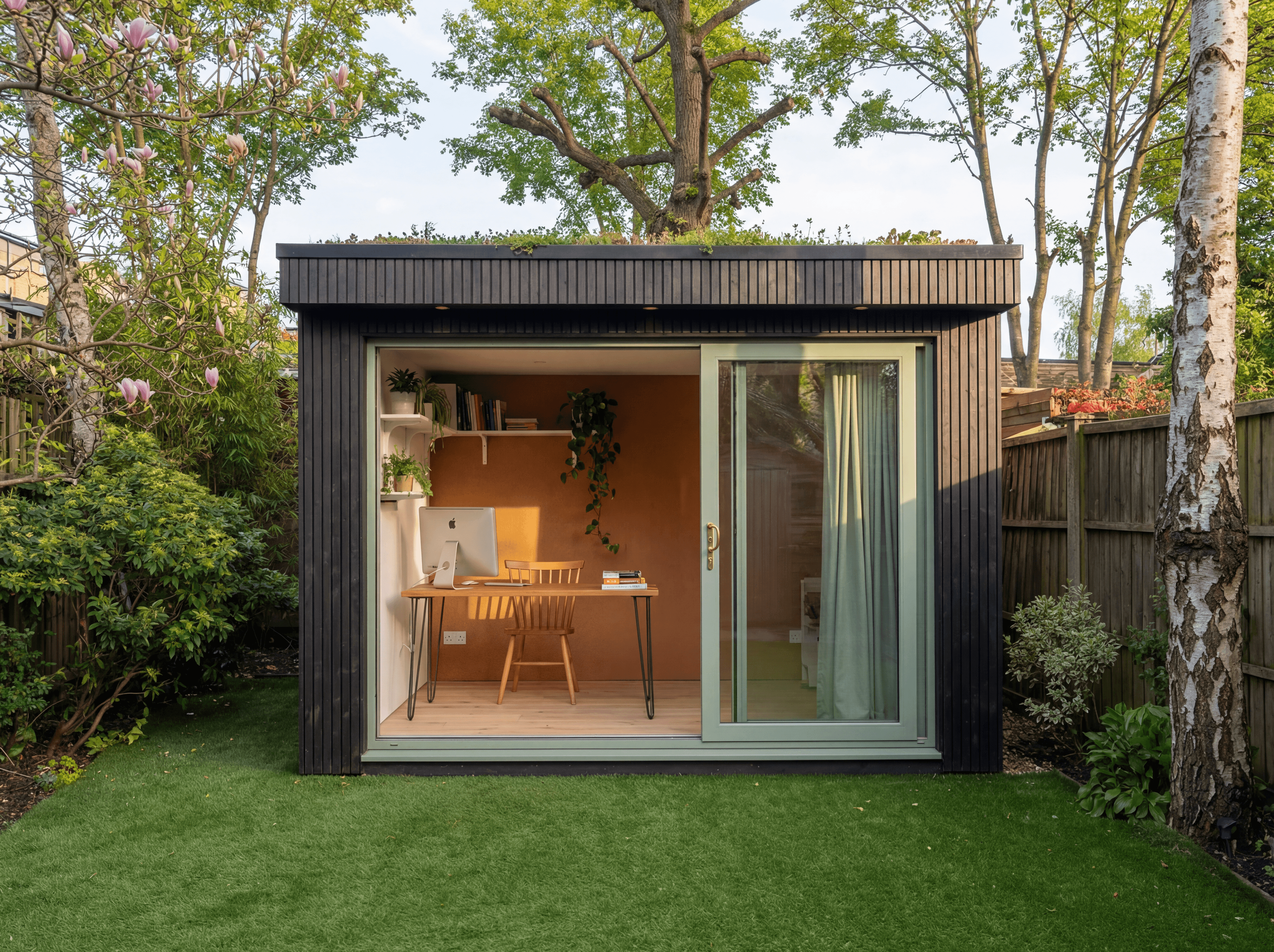 South London garden with AI-rendered garden room